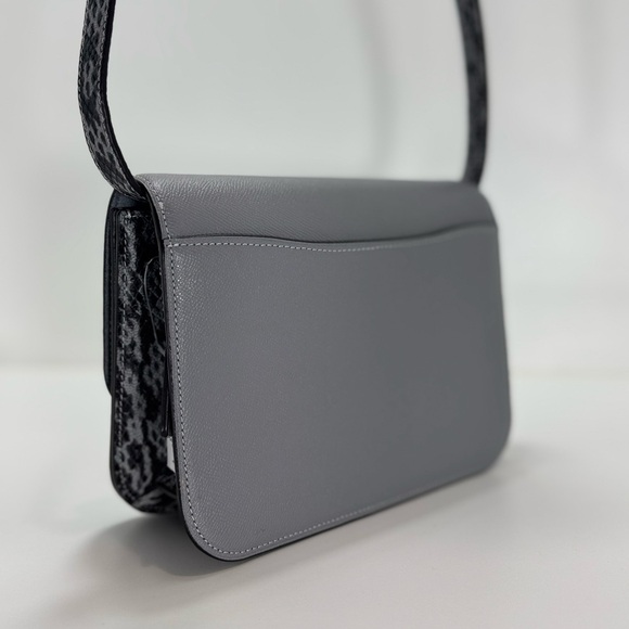 COACH Brynn Flap Crossbody Bag Gray with Snake Strap - Picture 5 of 15